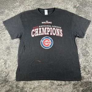 Chicago Cubs Shirt Mens XL Grey 2016 World Series Champions Baseball Delta Tee